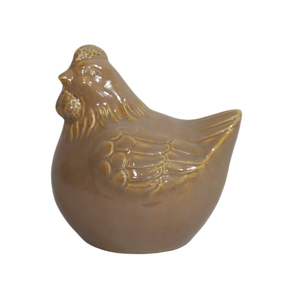 Chemin De Campagne - Poule en céramique émaillée marron 13 x 11 x 13.5cm Chemin de campagne - Imagen 1