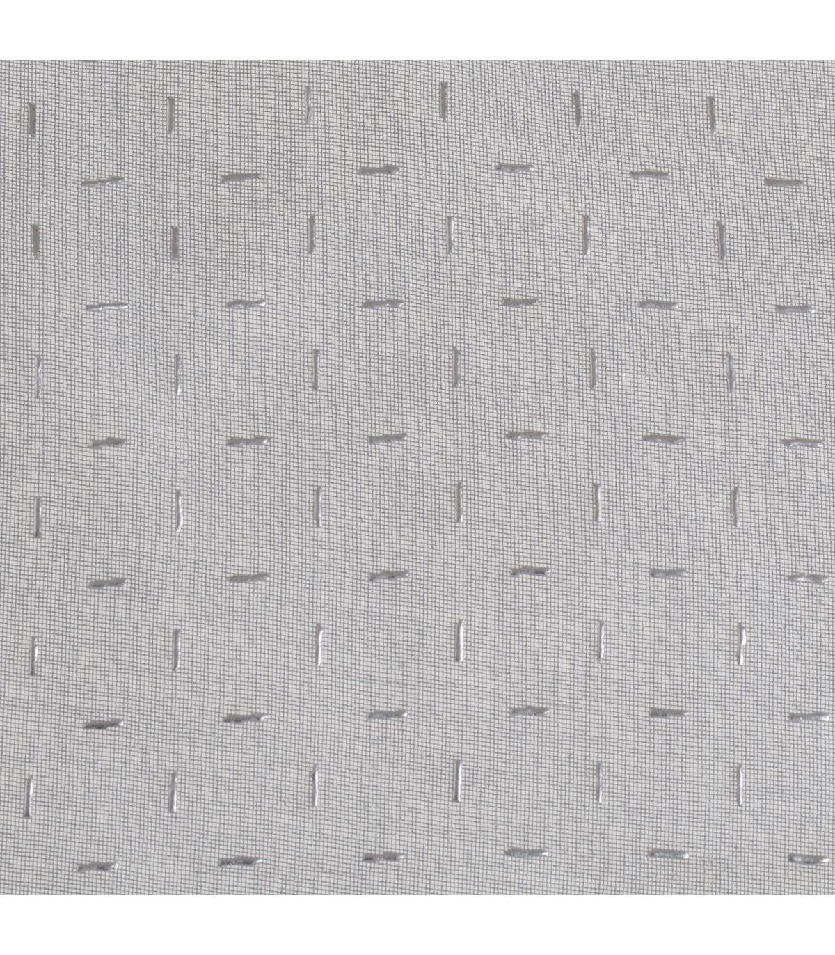 Atmosphera - Voilage à œillets Gris motif Croix Argent en relief 140 x 240 cm - Imagen 2