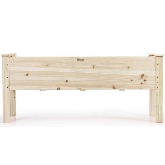 Helloshop26 - Jardinière surélevée en bois carré potager sur pied avec 5 trous de drainage 120 x 43,5 x 51cm naturel - Imagen 2