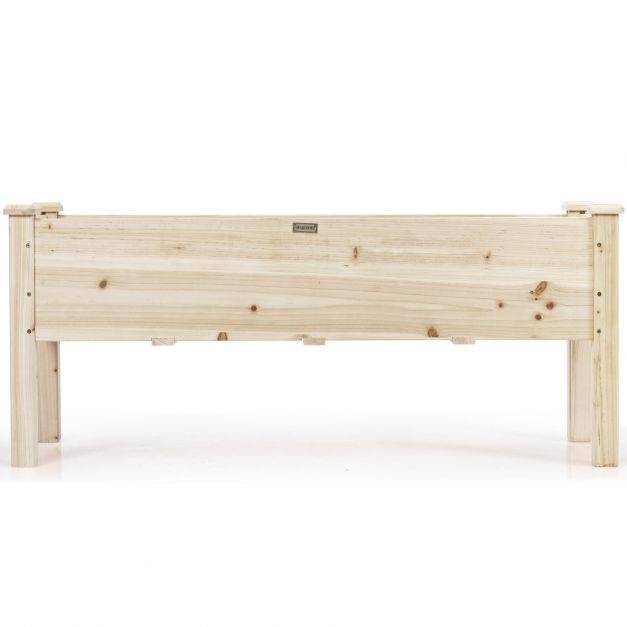 Helloshop26 - Jardinière surélevée en bois carré potager sur pied avec 5 trous de drainage 120 x 43,5 x 51cm naturel - Imagen 2