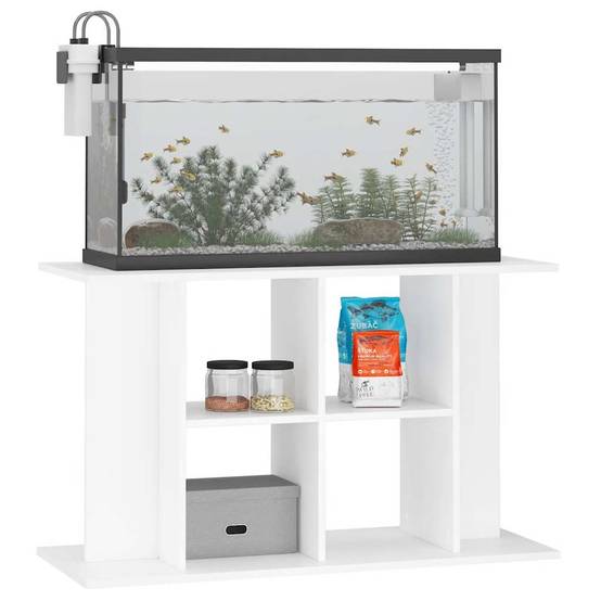 Meuble pour Aquarium Bois d'Ingénierie pour Salon avec Rangement 100x40x60 cm Blanc - ComfortXL Outdoor Living - Image 4