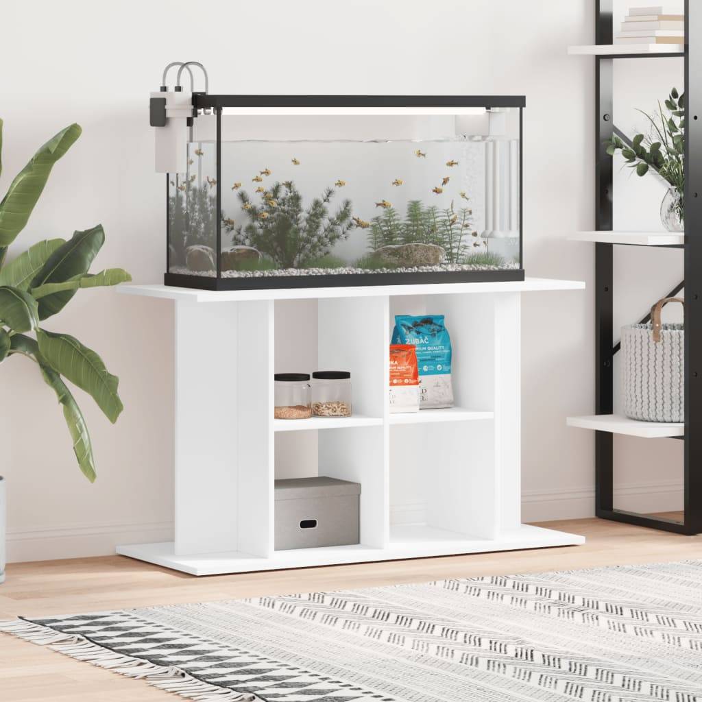 Meuble pour Aquarium Bois d'Ingénierie pour Salon avec Rangement 100x40x60 cm Blanc - ComfortXL Outdoor Living - Image 1