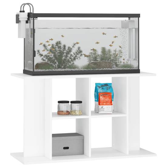 Meuble pour Aquarium Bois d'Ingénierie pour Salon avec Rangement 100x40x60 cm Blanc - ComfortXL Outdoor Living - Image 3