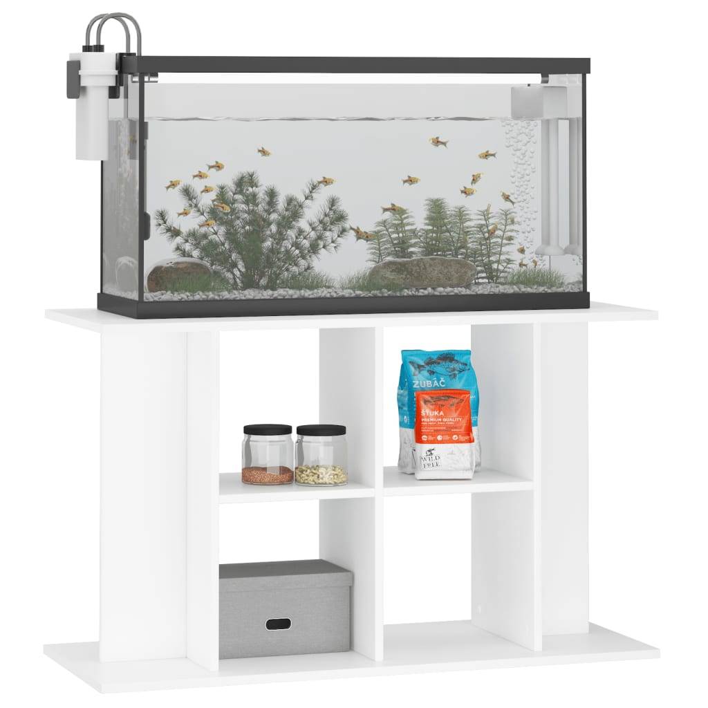 Meuble pour Aquarium Bois d'Ingénierie pour Salon avec Rangement 100x40x60 cm Blanc - ComfortXL Outdoor Living - Image 3