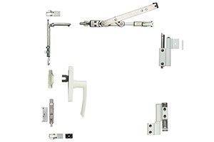 Kit oscillo-battant Galicube 1 V FAPIM à crémone Gea - compas court 402 à 750 mm - Noir 9005 - 1330AF-37