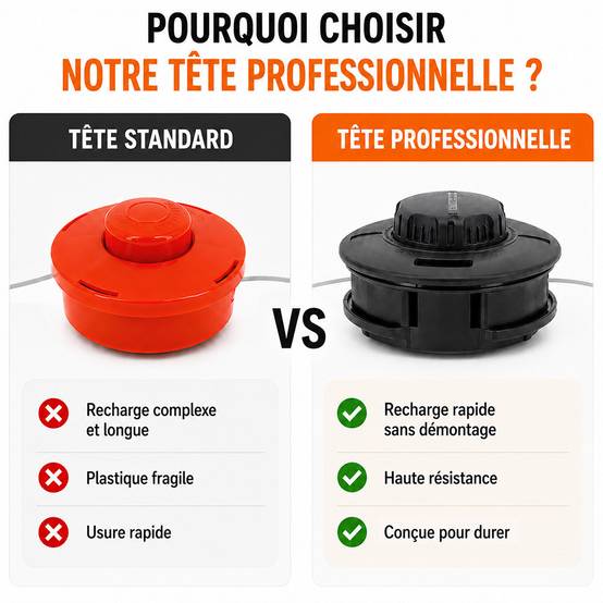 Gt Garden - Lot de 3 têtes fil professionnelles pour débroussailleuse et multifonction 4 en 1 - GT GARDEN - Image 3