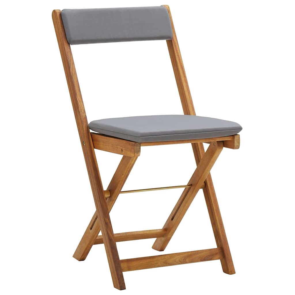 Vidaxl - Ensemble de bistro pliable 3 pcs et coussins bois acacia solide vidaXL 310275 - Imagen 6