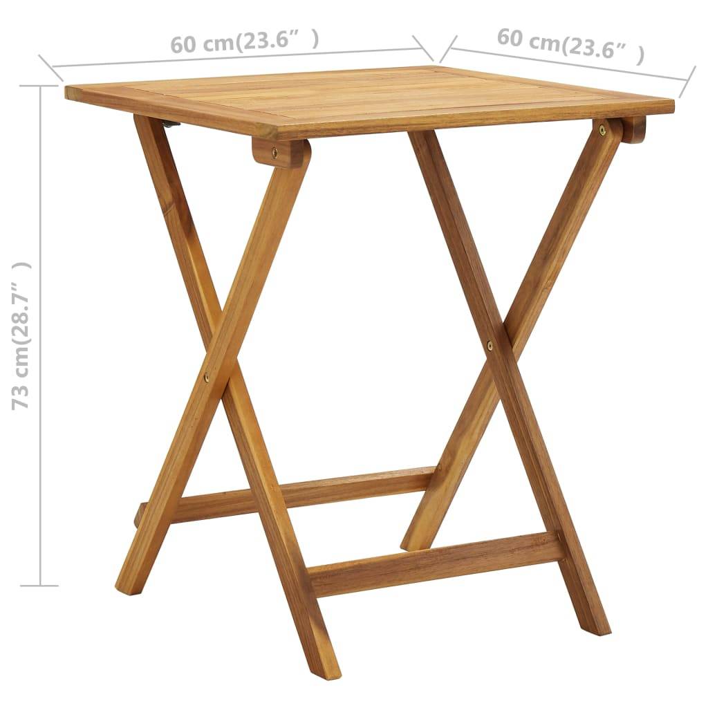 Vidaxl - Ensemble de bistro pliable 3 pcs et coussins bois acacia solide vidaXL 310275 - Imagen 3