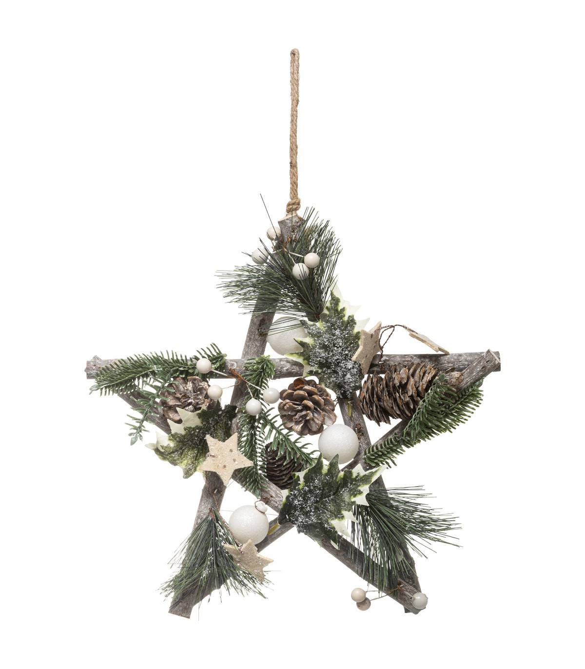 Fééric Lights & Christmas - Déco de Noël  Étoile décorée à suspendre D 28 cm