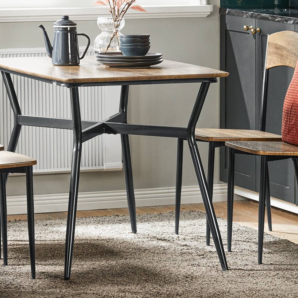 Sobuy - Ensemble de Table à Manger et 4 Chaises Table de Cuisine Set de 5 Pièces en Acier Table L.110 x L.70 x H.76cm, Chaises 40x46x86cm SoBuy - Imagen 5