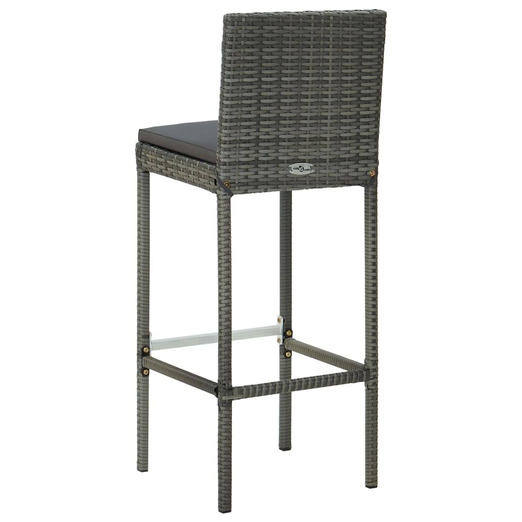 Helloshop26 - Ensemble de bar de jardin 7 pièces et coussins résine tressée gris - Imagen 5