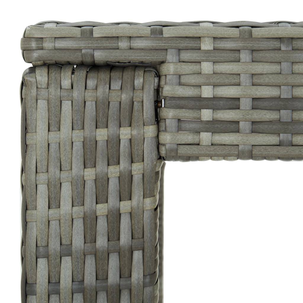 Helloshop26 - Ensemble de bar de jardin 7 pièces et coussins résine tressée gris - Imagen 8