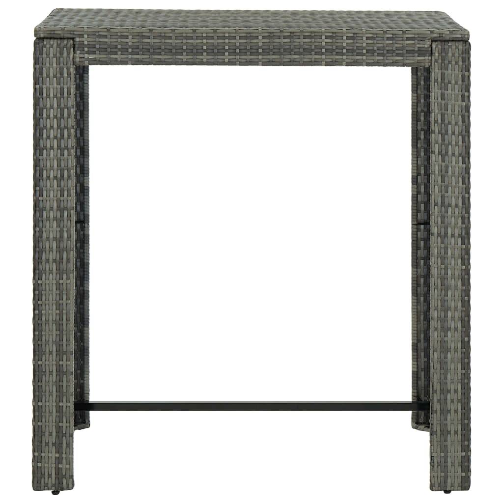 Helloshop26 - Ensemble de bar de jardin 7 pièces et coussins résine tressée gris - Imagen 6