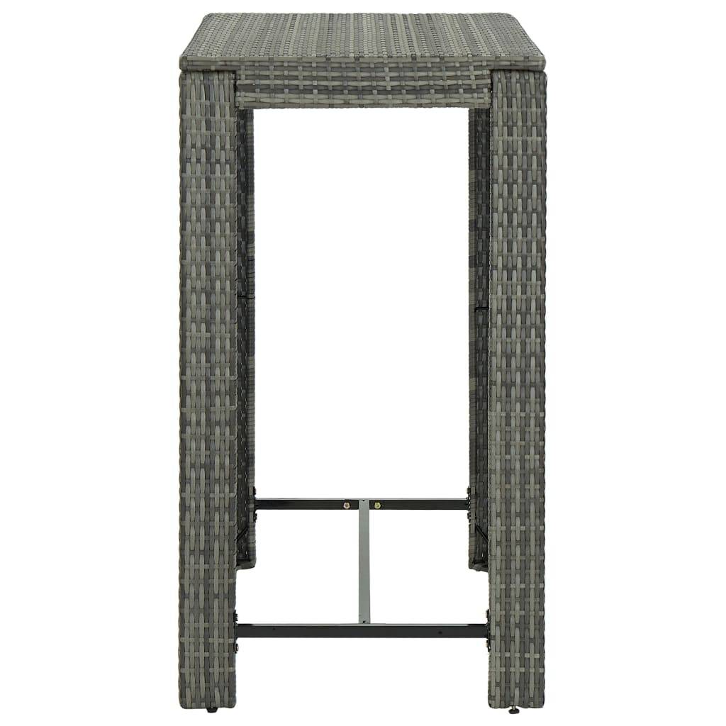 Helloshop26 - Ensemble de bar de jardin 7 pièces et coussins résine tressée gris - Imagen 7