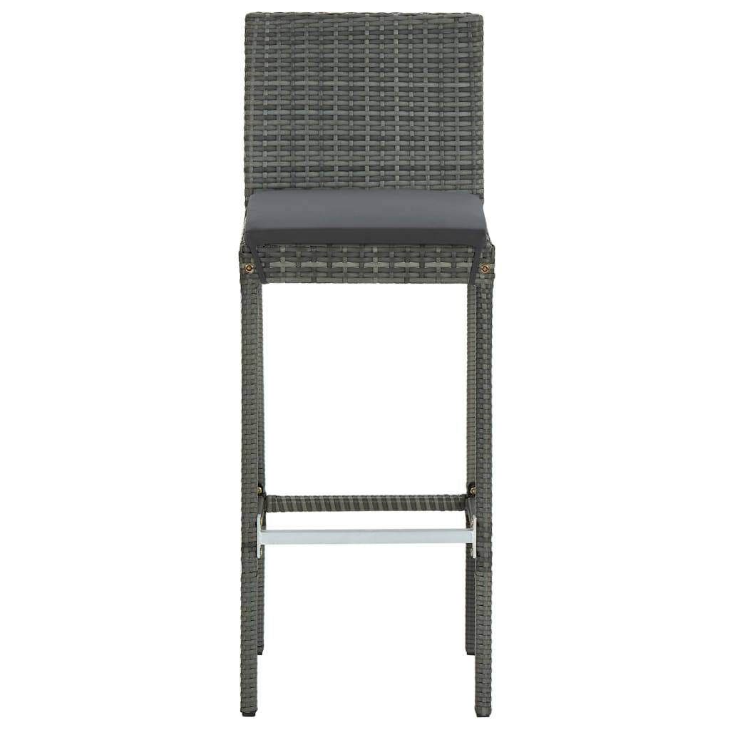 Helloshop26 - Ensemble de bar de jardin 7 pièces et coussins résine tressée gris - Imagen 3