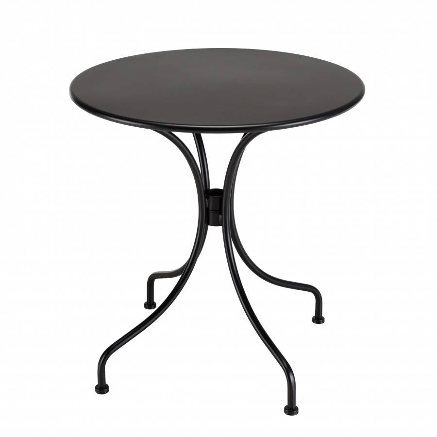 Macabane - MALO - SALON DE JARDIN 2 PERS. - Table ronde 70x70cm et 2 chaises beiges et noires en rotin synthétique - Imagen 3