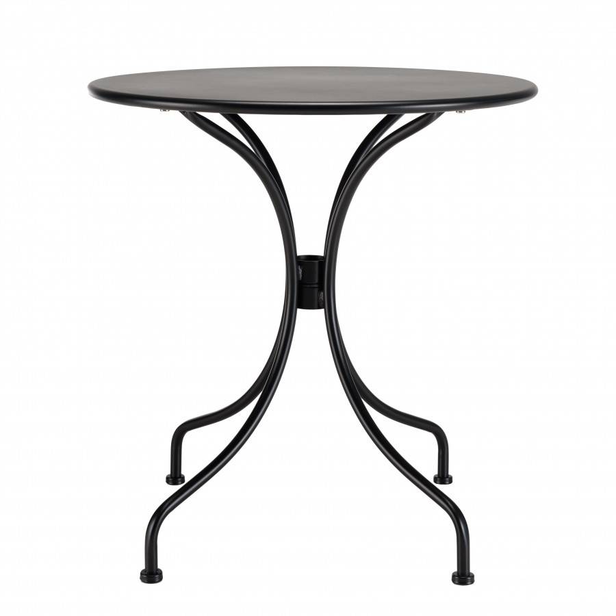 Macabane - MALO - SALON DE JARDIN 2 PERS. - Table ronde 70x70cm et 2 chaises beiges et noires en rotin synthétique - Imagen 5