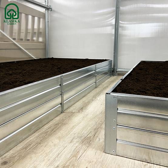 Kit de jardinière surélevées pour une serre 3x6 m, acier galvanisé, Klasika Greenhouses - Image 5