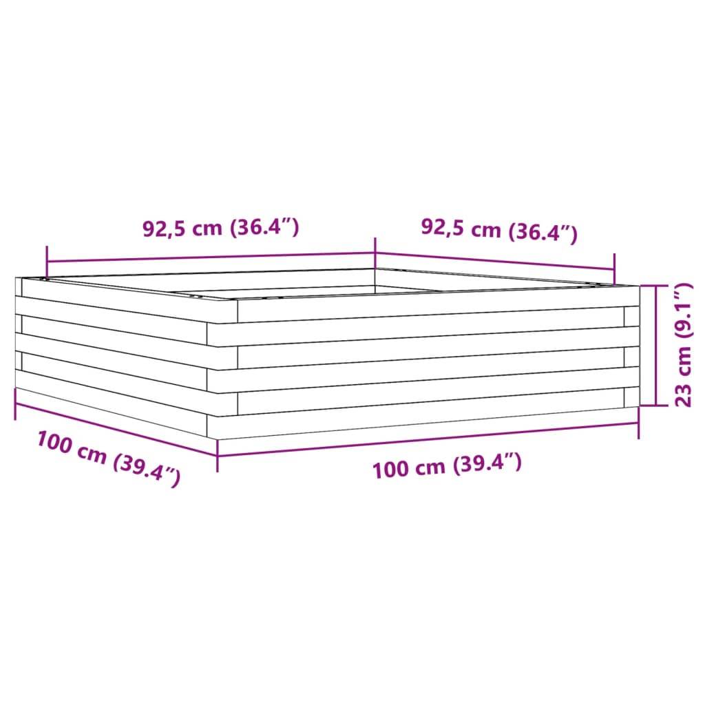 Maison Chic - Jardinière, Bac à fleurs, Pot de fleurs 100x100x23 cm bois de pin massif - Imagen 10