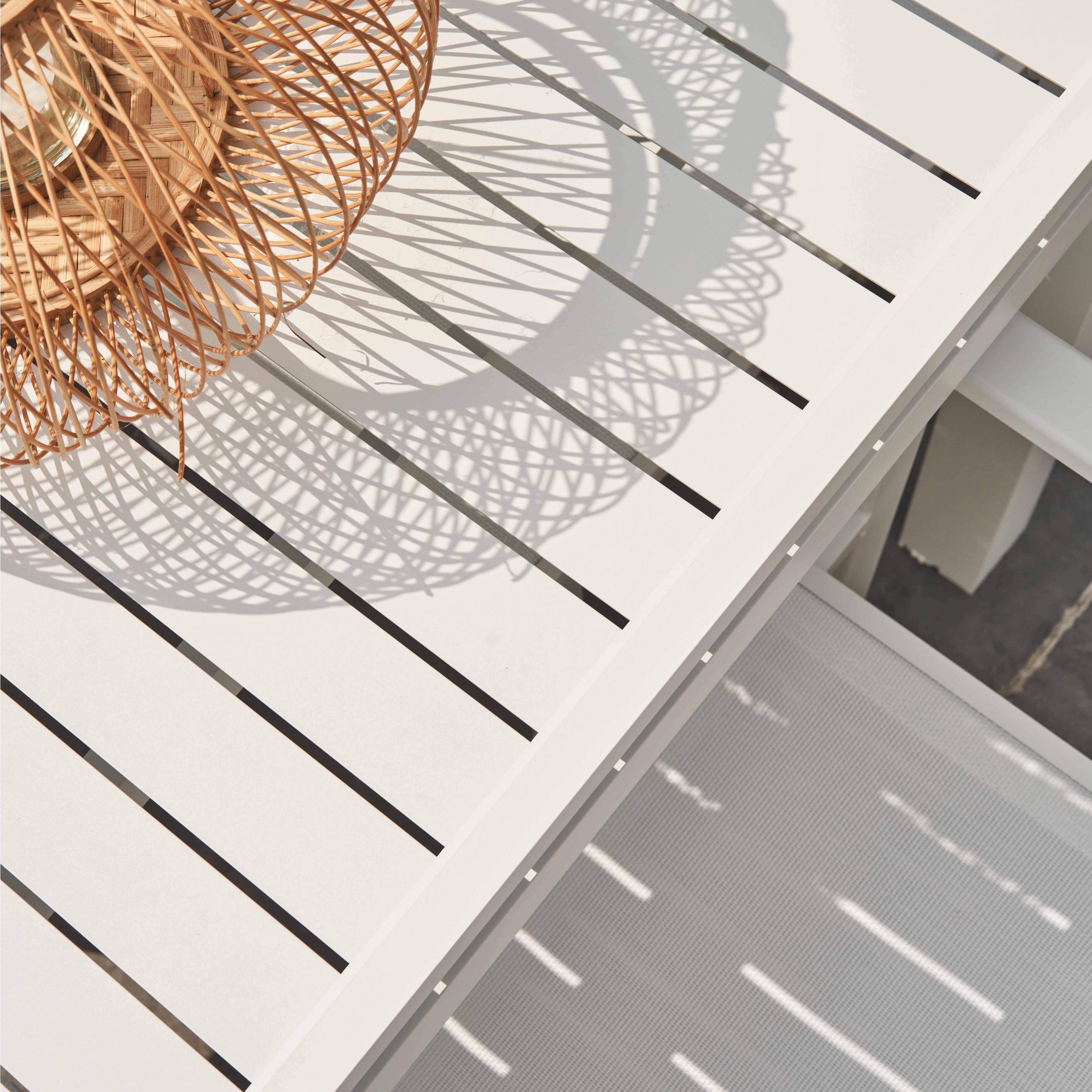 Oviala - Table de jardin extensible en aluminium 8 à 10 places blanc Galilée - Oviala - Imagen 6