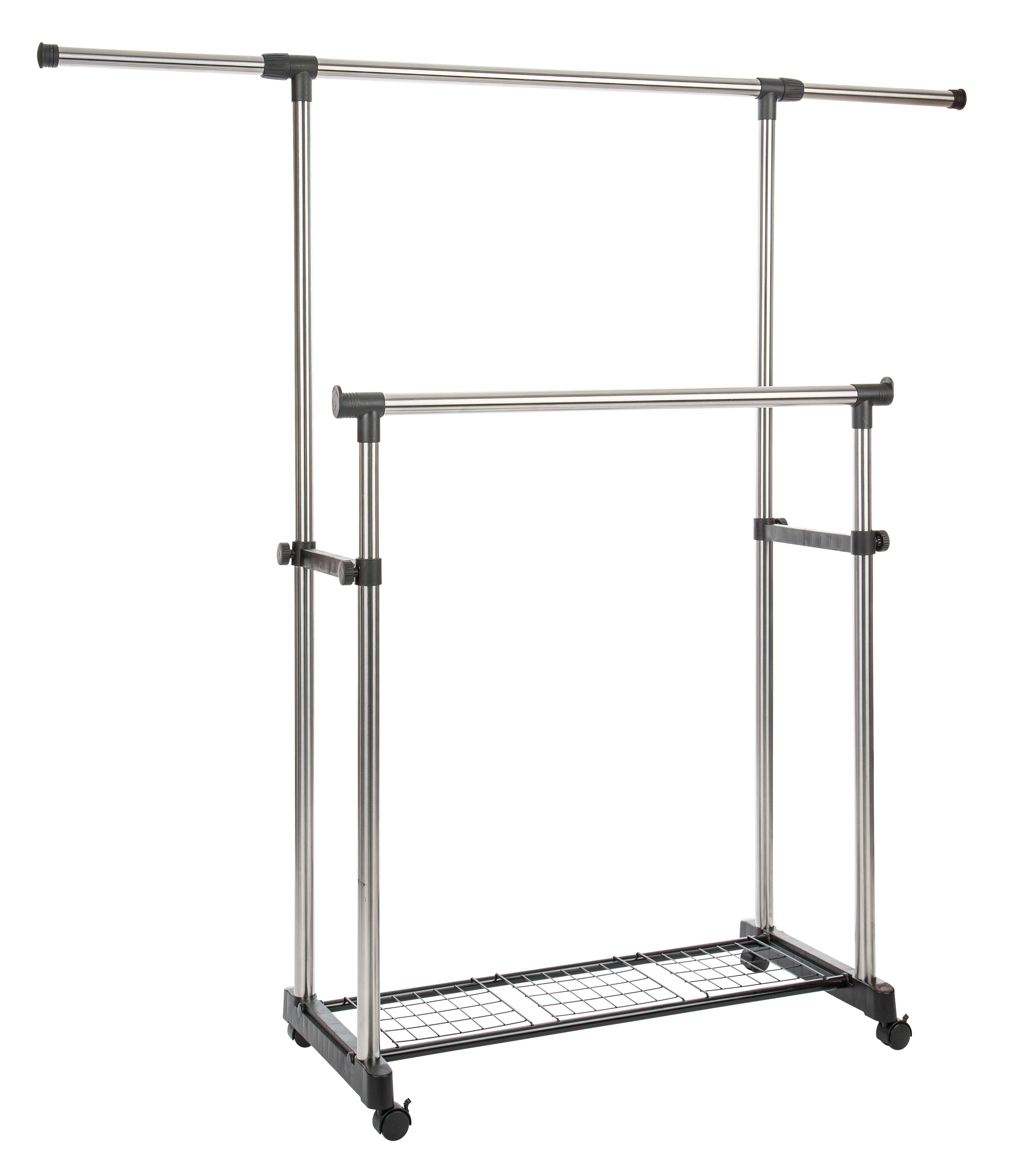 Tringle à vêtements aluminium robuste réglable avec tablette - PRACTO HOME - Image 2