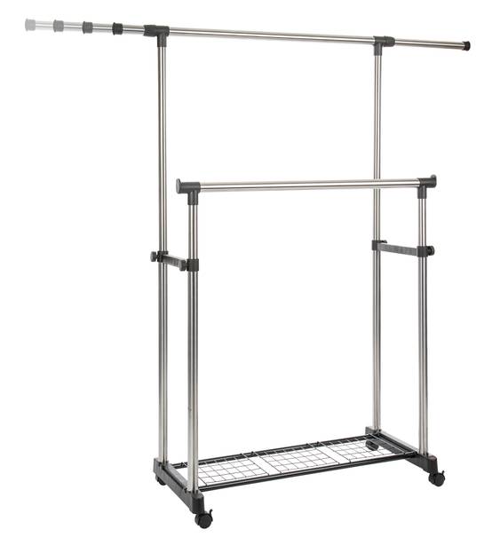 Tringle à vêtements aluminium robuste réglable avec tablette - PRACTO HOME - Image 7