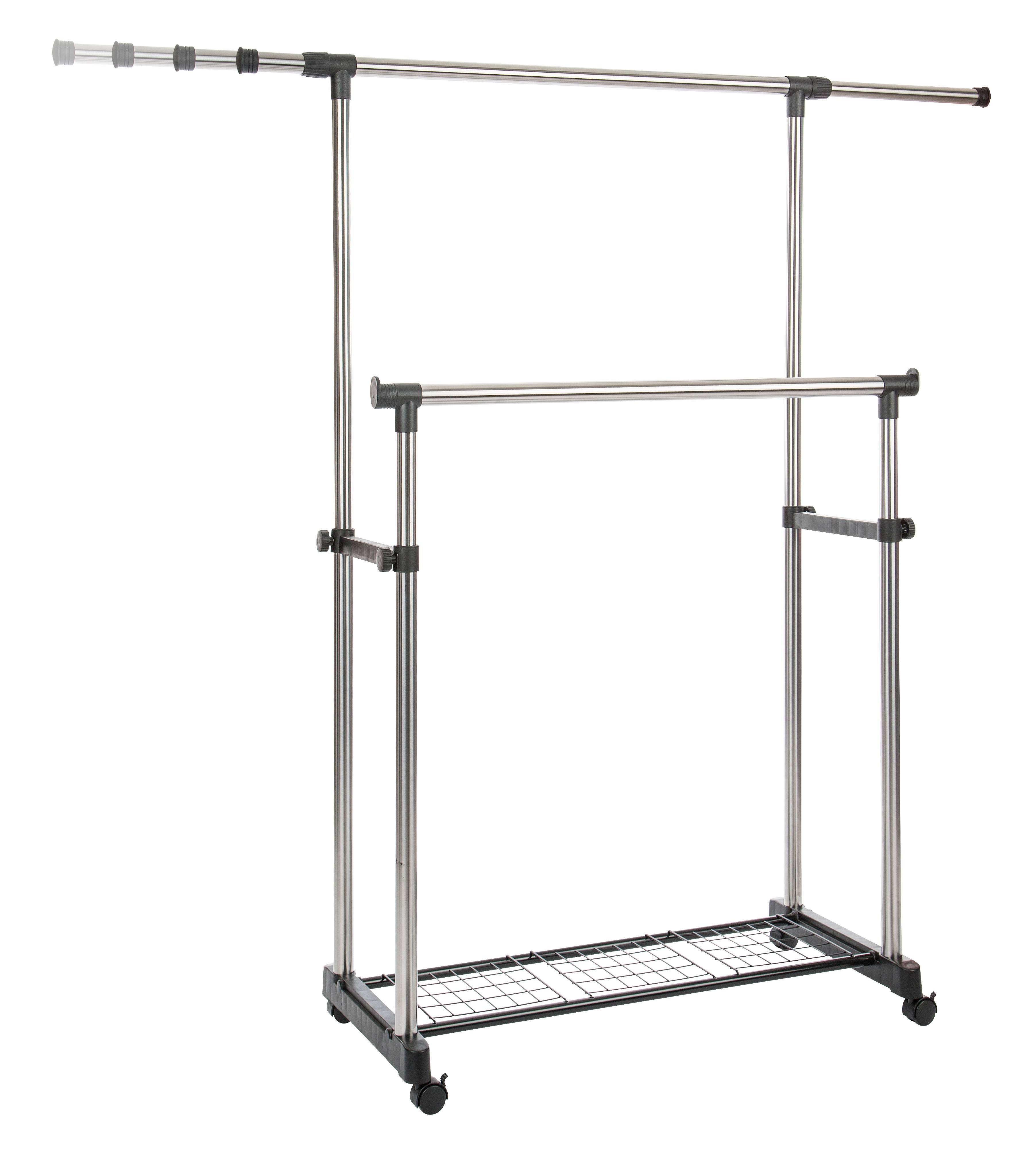 Tringle à vêtements aluminium robuste réglable avec tablette - PRACTO HOME - Image 7