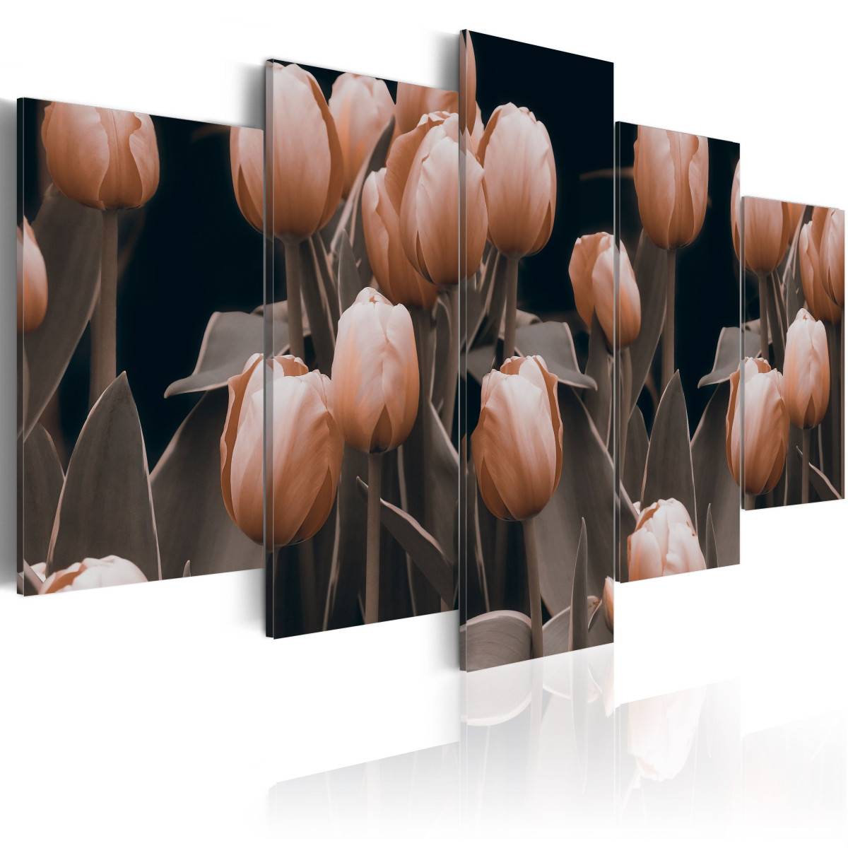 Tableau Imprimé "Tulipes en Sépia" 50 x 100 cm