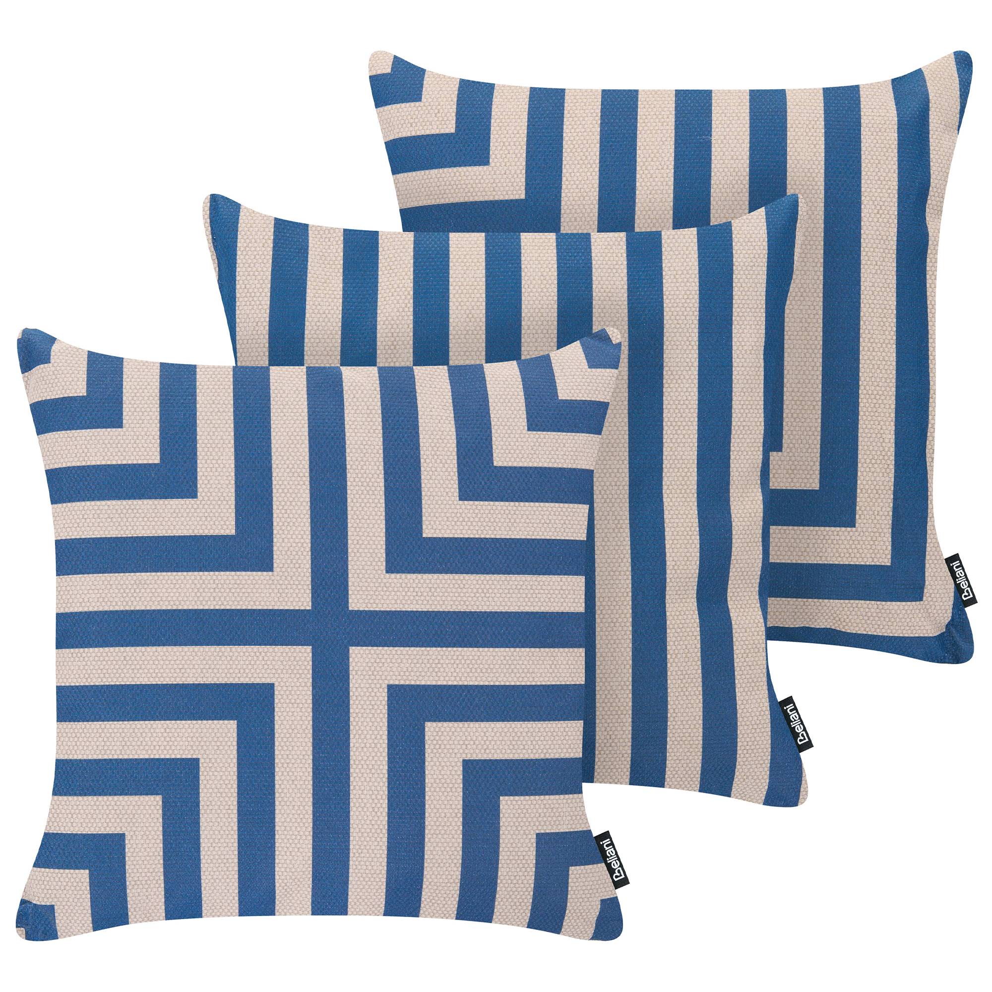 Beliani - Coussin d'extérieur Oléfine Beige/bleu APIOS - 45x45x10- Beliani - Image 2