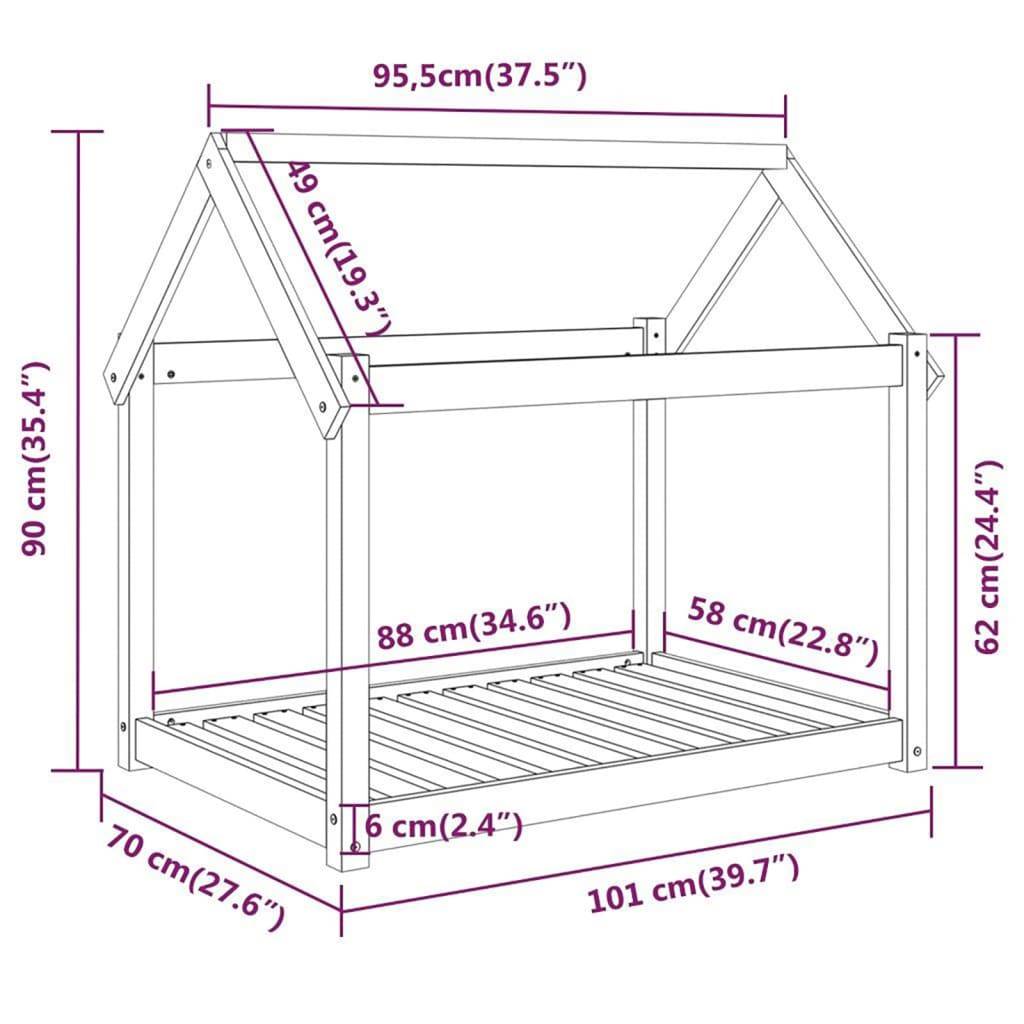 Vidaxl - Lit pour chien 101x70x90 cm Bois de pin solide vidaXL 822212 - Imagen 3