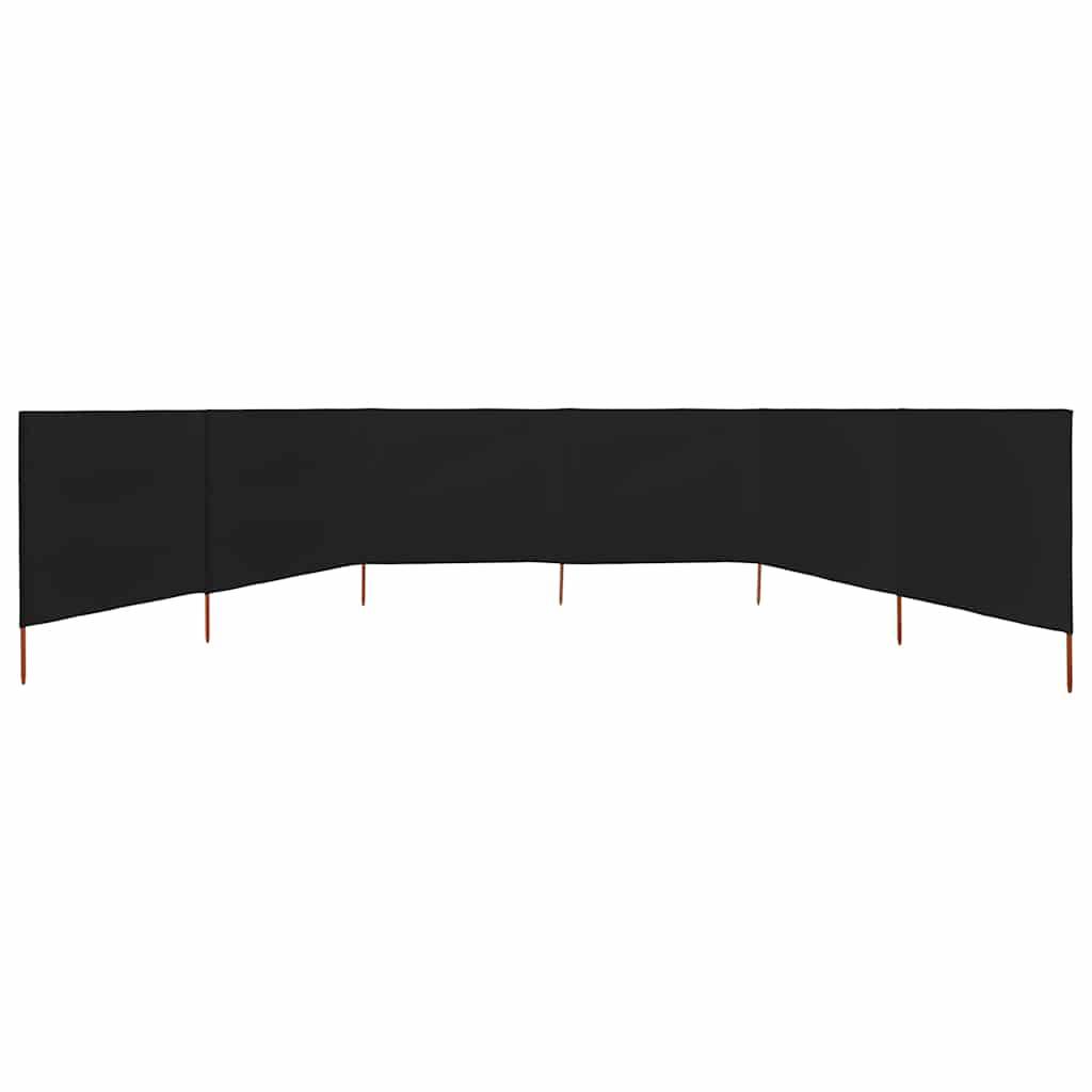 Paravent 6 panneaux tissu non-tissé bois noir 800 x 160 cm - PANGIVO - Image 3
