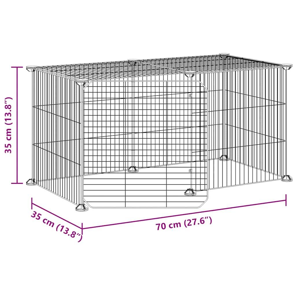 Vidaxl - Cage animaux de compagnie à 8 panneaux et porte Noir 70x35x35 cm vidaXL 3114053 - Imagen 3