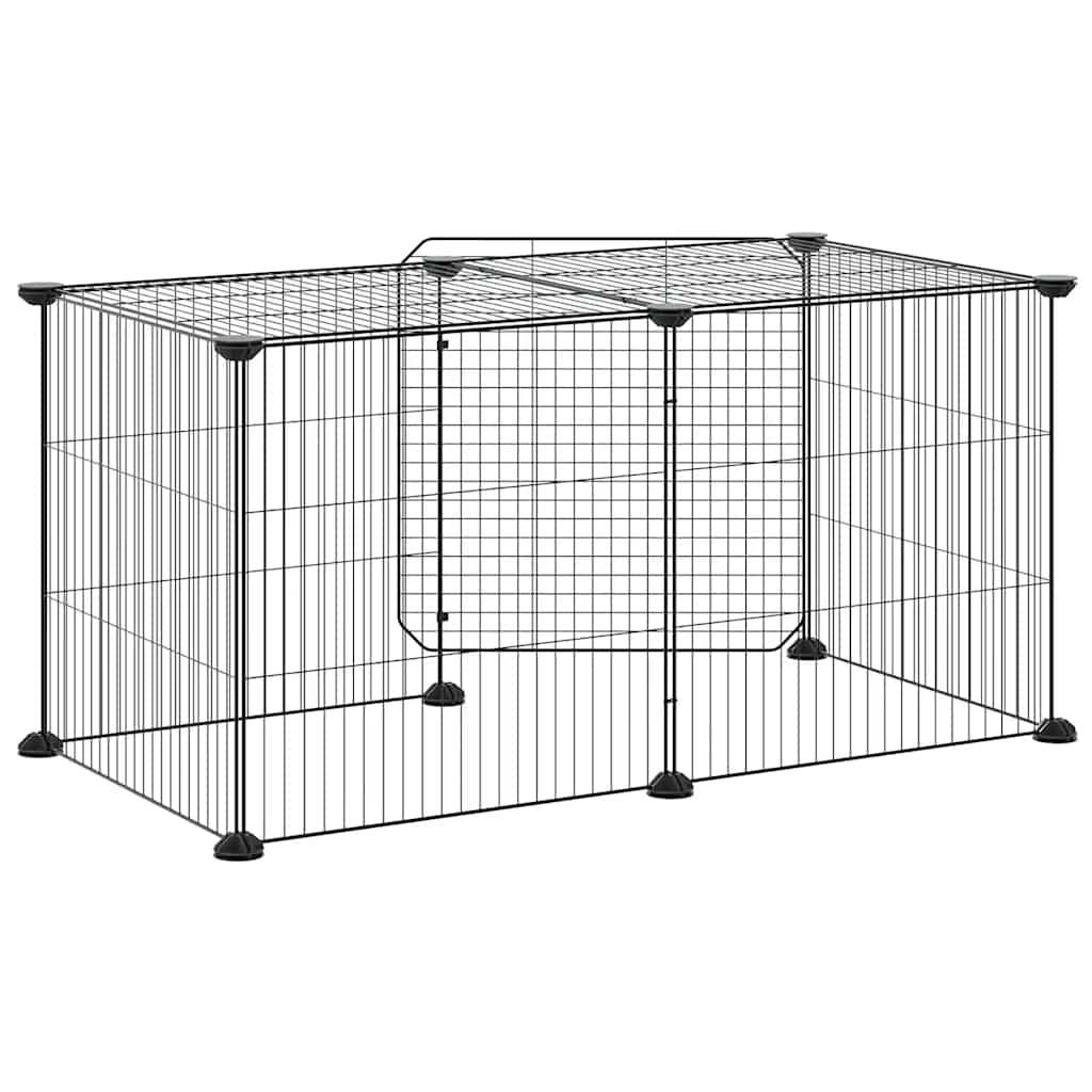 Vidaxl - Cage animaux de compagnie à 8 panneaux et porte Noir 70x35x35 cm vidaXL 3114053 - Imagen 7