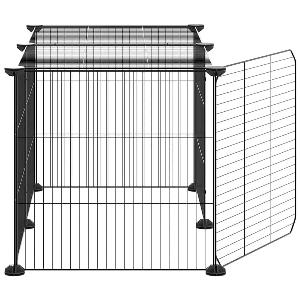 Vidaxl - Cage animaux de compagnie à 8 panneaux et porte Noir 70x35x35 cm vidaXL 3114053 - Imagen 6
