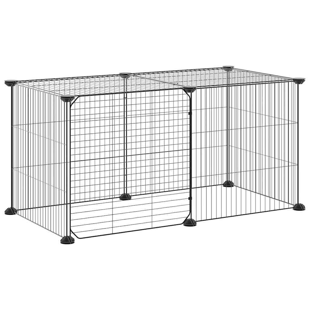 Vidaxl - Cage animaux de compagnie à 8 panneaux et porte Noir 70x35x35 cm vidaXL 3114053 - Imagen 8
