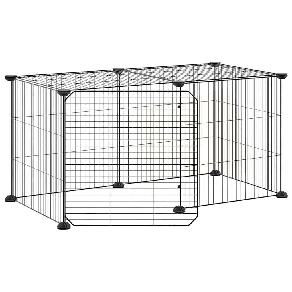 Vidaxl - Cage animaux de compagnie à 8 panneaux et porte Noir 70x35x35 cm vidaXL 3114053 - Imagen 2