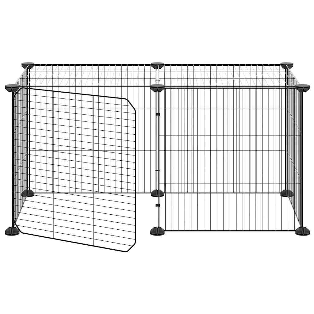Vidaxl - Cage animaux de compagnie à 8 panneaux et porte Noir 70x35x35 cm vidaXL 3114053 - Imagen 5