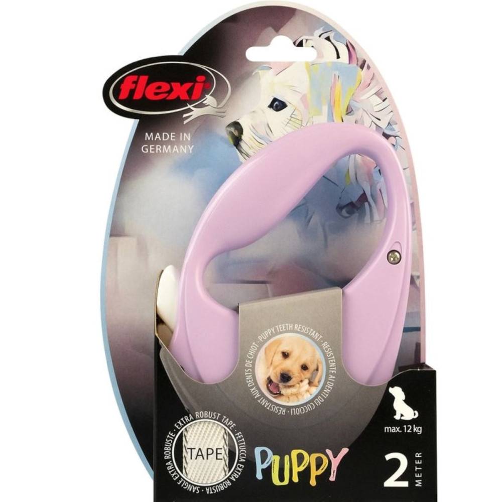 Flexi - Laisse Flexi PUPPY XS 2 mètres rose sangle pour chien max 12 kg - Imagen 5