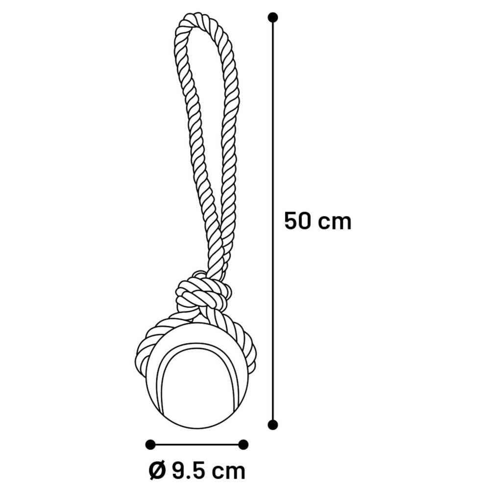 Jouet Corde à tirer avec balle Bleu ø 12 cmx 50 cm pour chien - Image 2