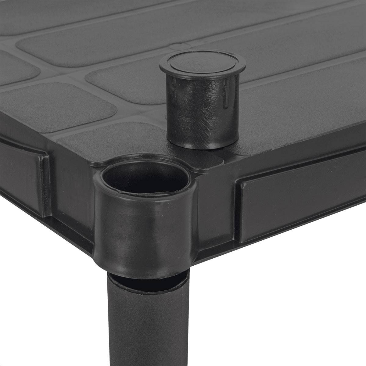Etagère résine noire 4 tablettes L61xP31xH131cm Charge 30kg par étage ITOOLS - Imagen 8