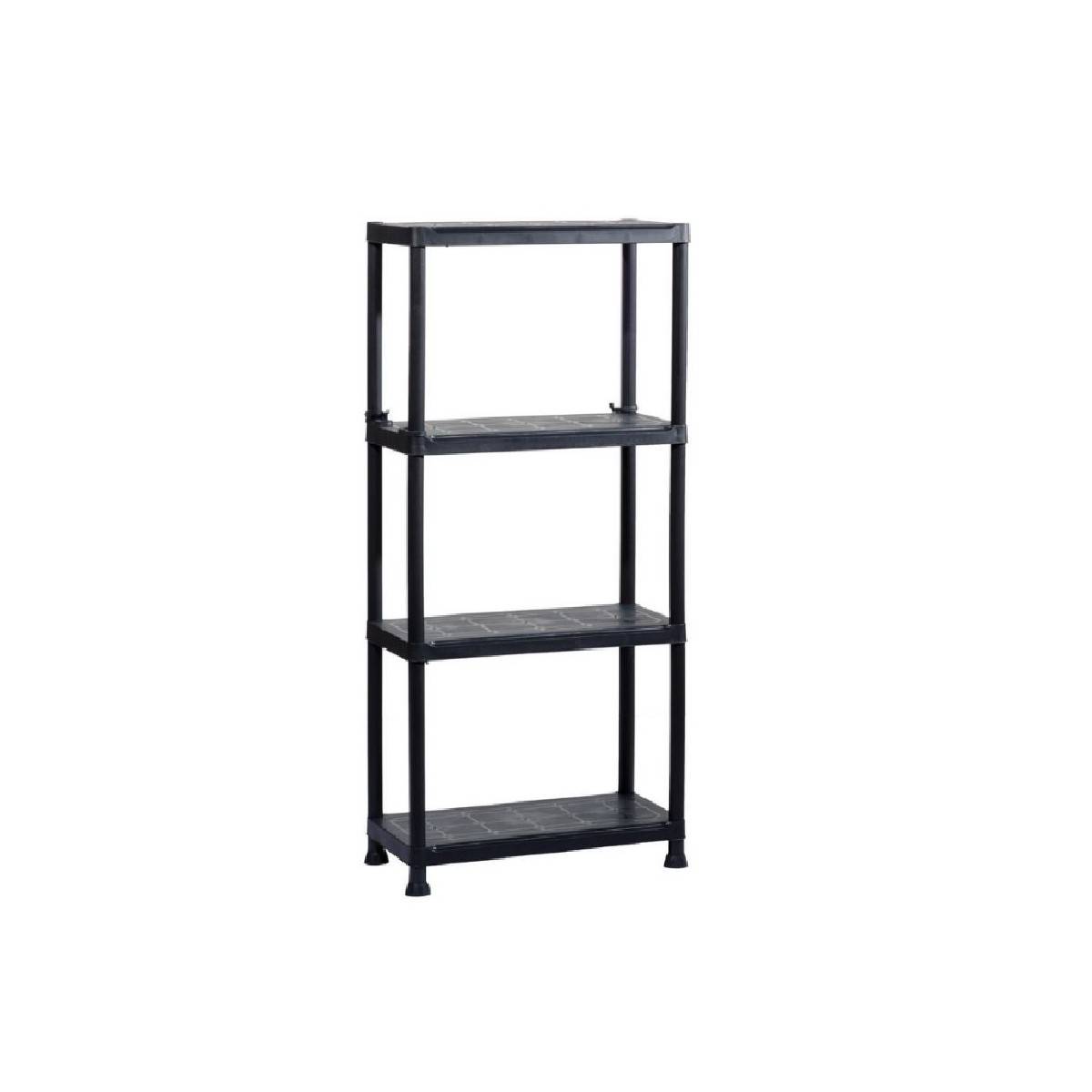 Etagère résine noire 4 tablettes L61xP31xH131cm Charge 30kg par étage ITOOLS - Imagen 1