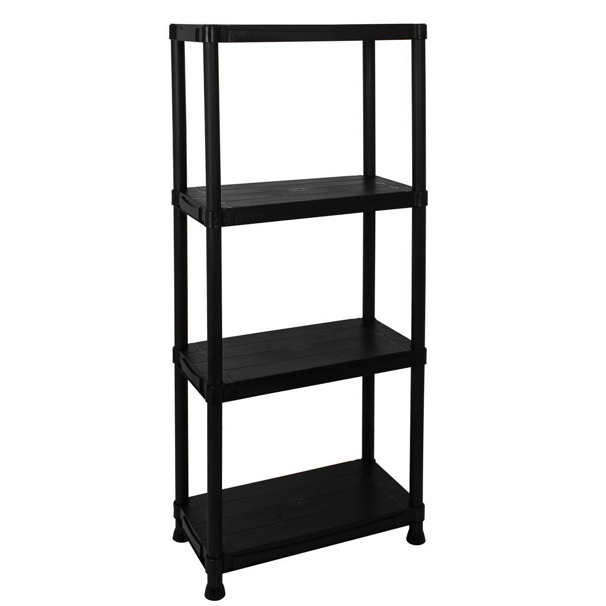 Etagère résine noire 4 tablettes L61xP31xH131cm Charge 30kg par étage ITOOLS - Imagen 5