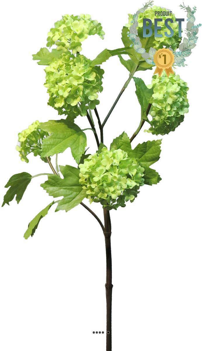 Artificielles - Branche de Viorne artificielle, 6 têtes, H 60 cm Vert - BEST - couleur: Vert - Imagen 1