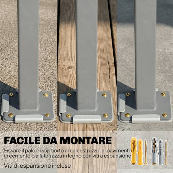 Store latéral rétractable imperméable et résistant aux UV 50+, en aluminium, acier et polyester, 420 x 185 cm, gris foncé - Image 8