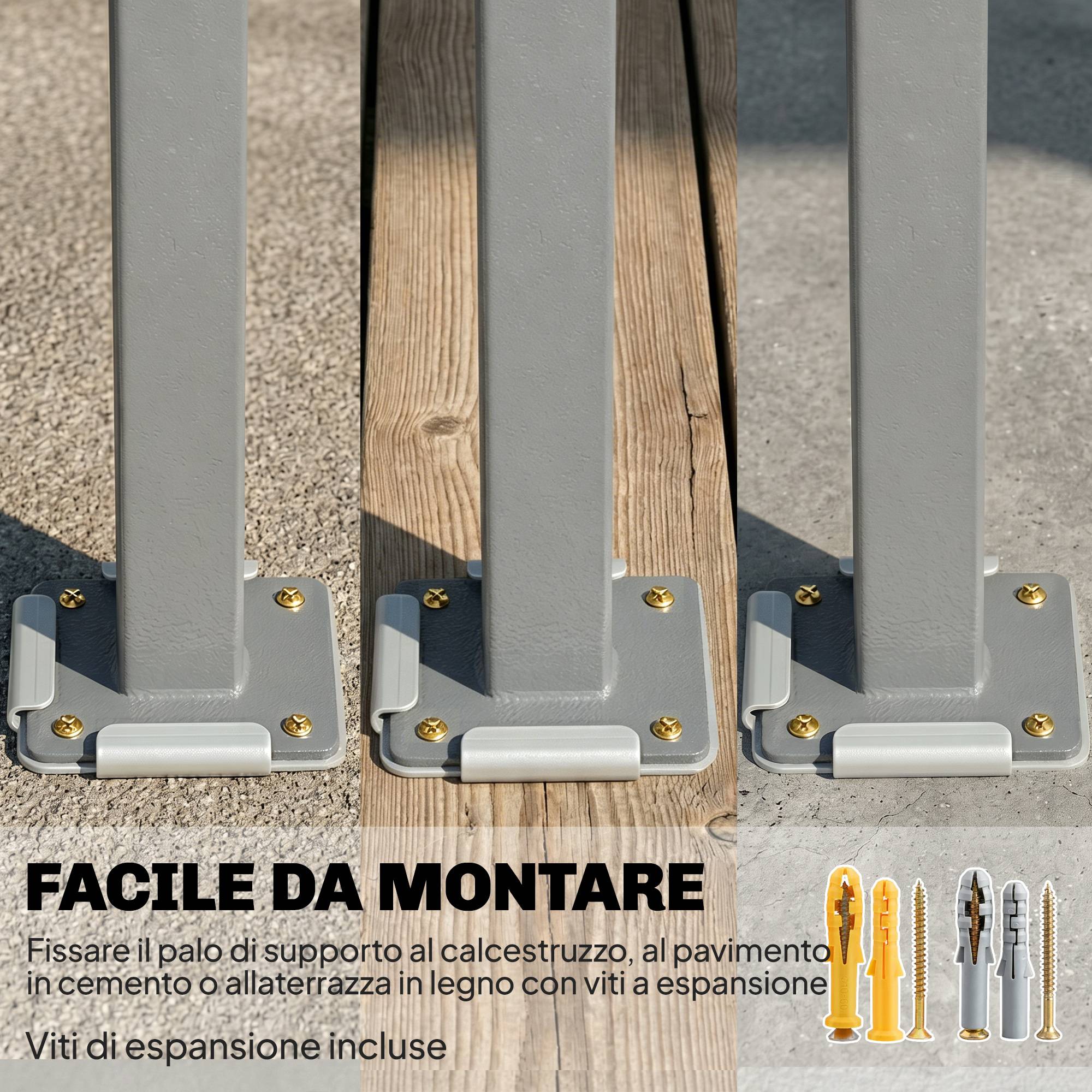 Store latéral rétractable imperméable et résistant aux UV 50+, en aluminium, acier et polyester, 420 x 185 cm, gris foncé - Image 8