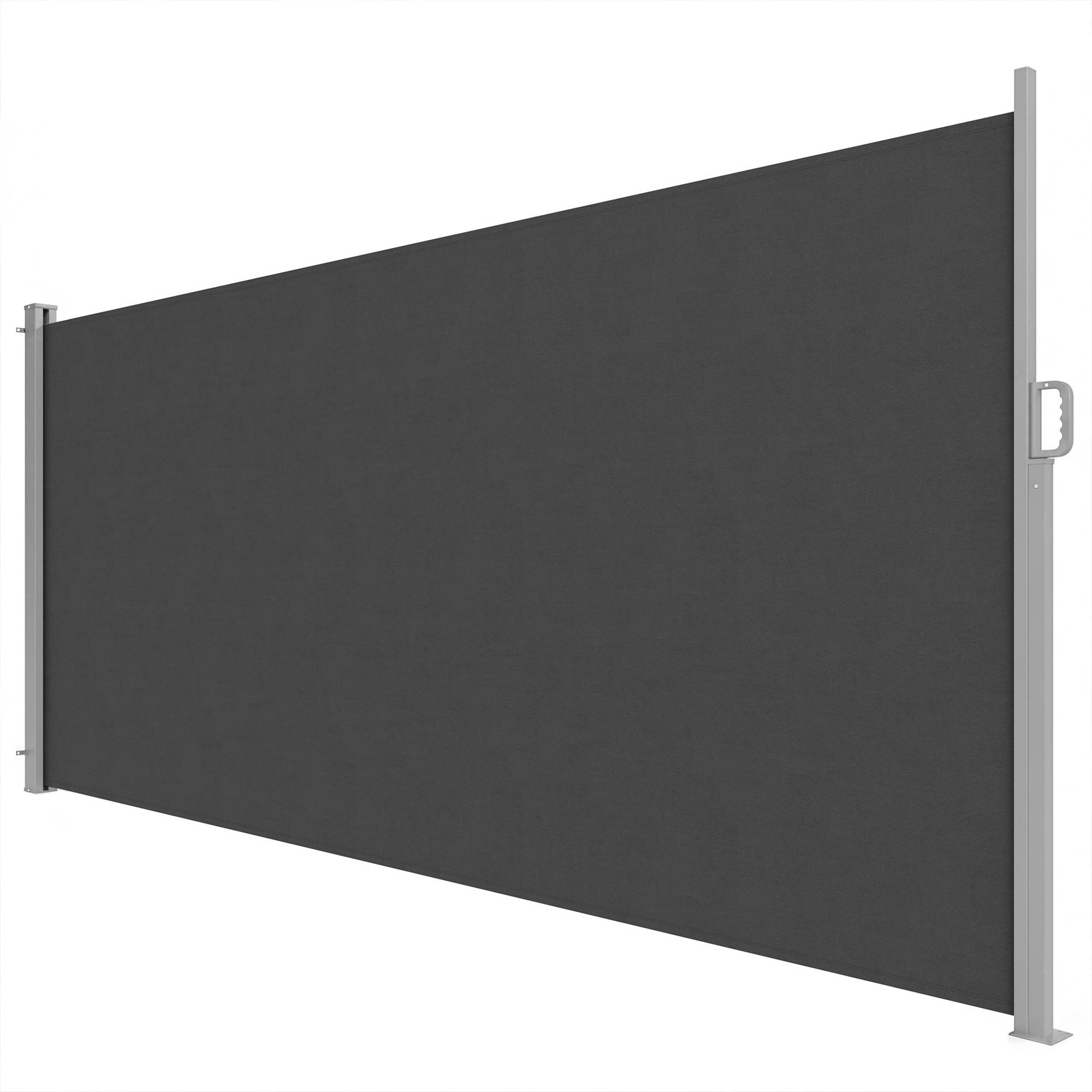 Store latéral rétractable imperméable et résistant aux UV 50+, en aluminium, acier et polyester, 420 x 185 cm, gris foncé - Image 1