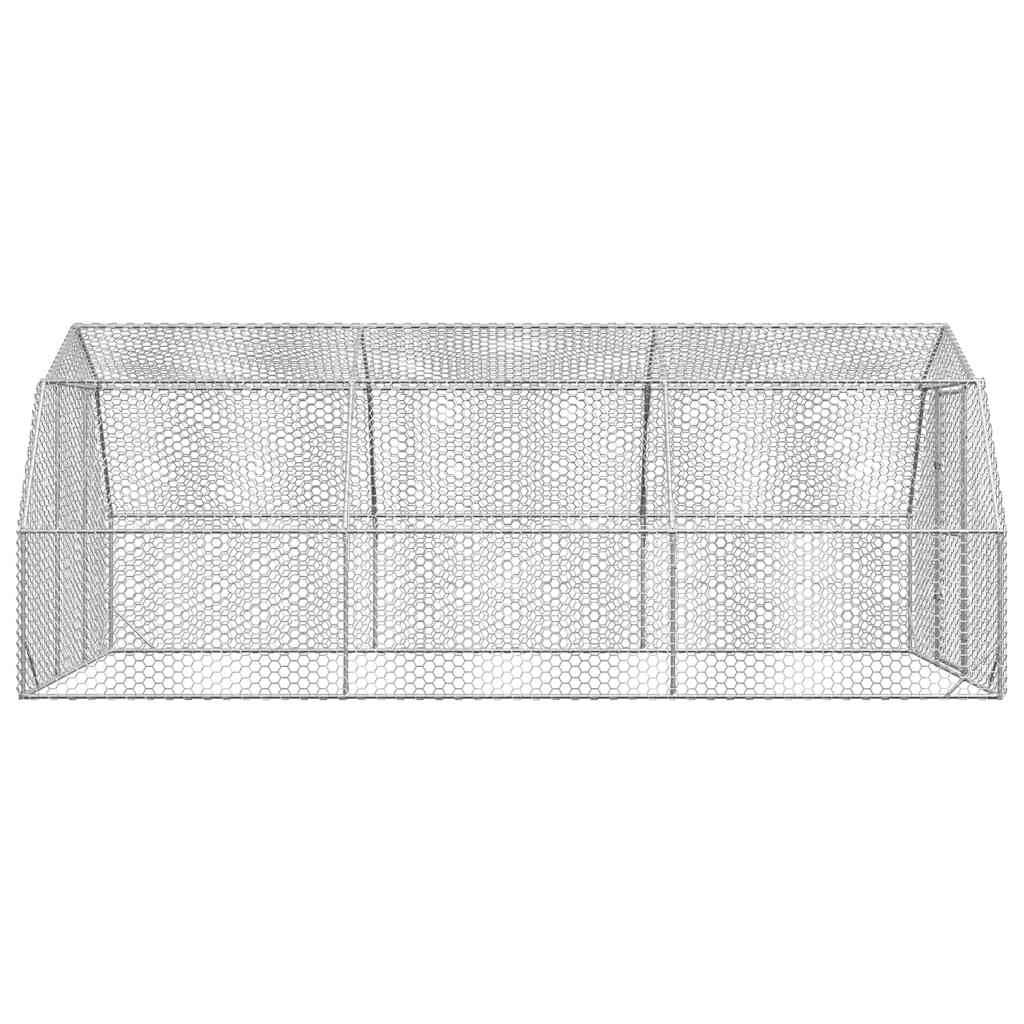Enclos poulailler extérieur 15 m² acier galvanisé parc grillagé volailles Argent – ComfortXL Outdoor Living - Image 4
