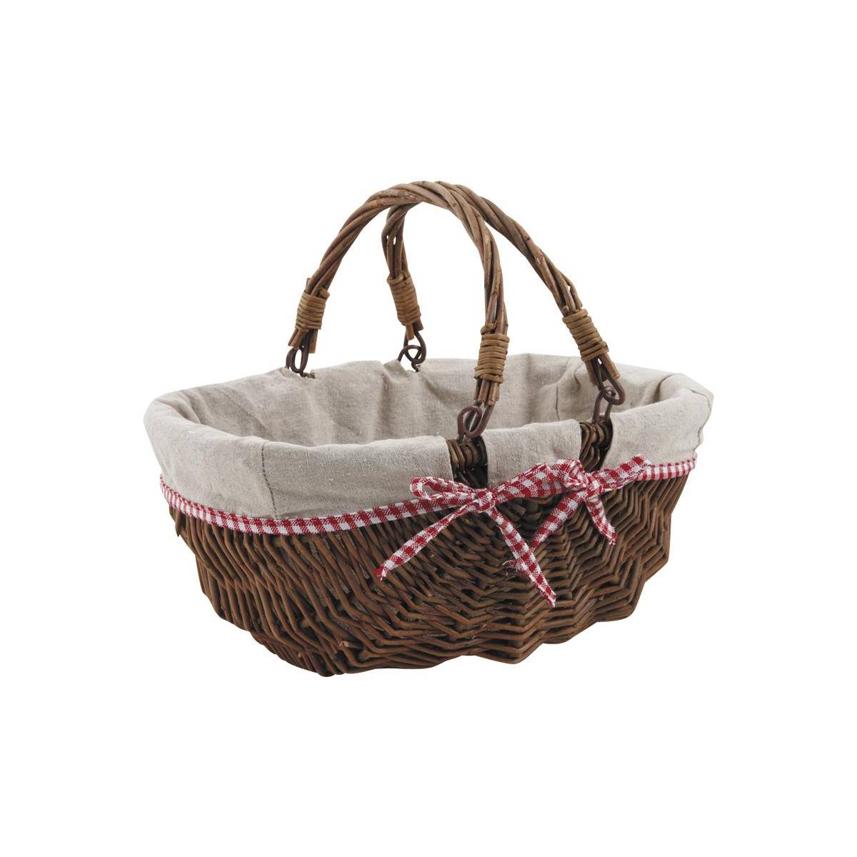 Aubry Gaspard - Panier en osier brut "Vintage chic" Ovale - Imagen 1