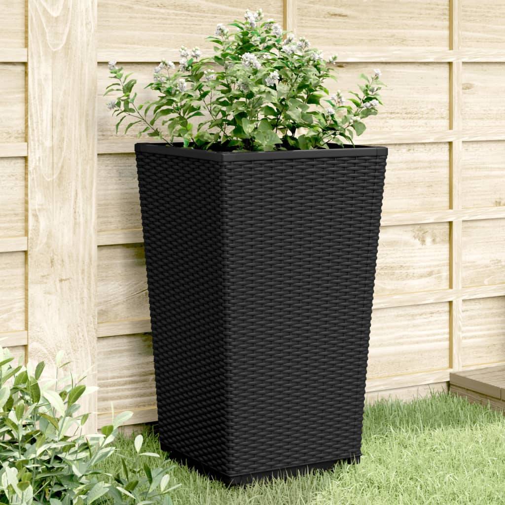 Maison Chic - Lot de 4 Jardinières, Bac à fleurs, Pot de fleurs noir 32,5x32,5x57 cm polypropylène - Imagen 2