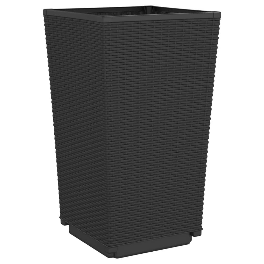 Maison Chic - Lot de 4 Jardinières, Bac à fleurs, Pot de fleurs noir 32,5x32,5x57 cm polypropylène - Imagen 7